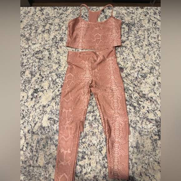 SOLD - KORAL Workout Set in Pink Snake Print - Picture 3 of 5